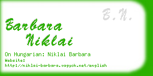barbara niklai business card